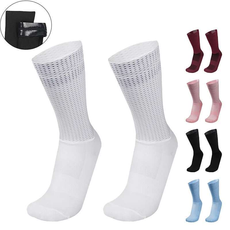 Sock Garter Men - Aero Silica เจลใหม่ฤดูร้อนถุงเท้าจักรยานทีมลื่นขี่จักรยาน Breathable Pro Racing