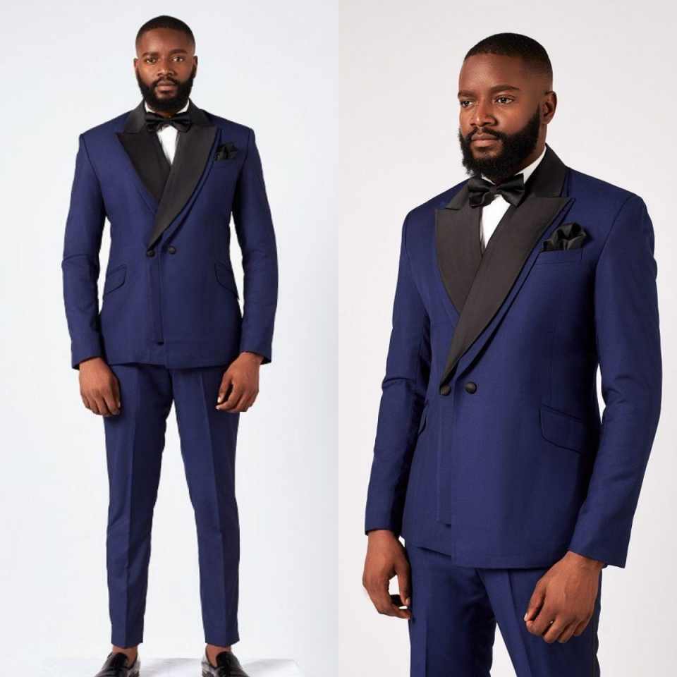 Men Formal Wear Modern - ชุดทักซิโด้สำหรับงานแต่งงานแบบทางการ ปกเสื้อทรงแหลม กระดุมสองแถว ชุดสูทผู้ชายทันสมัย 2 ชิ้น