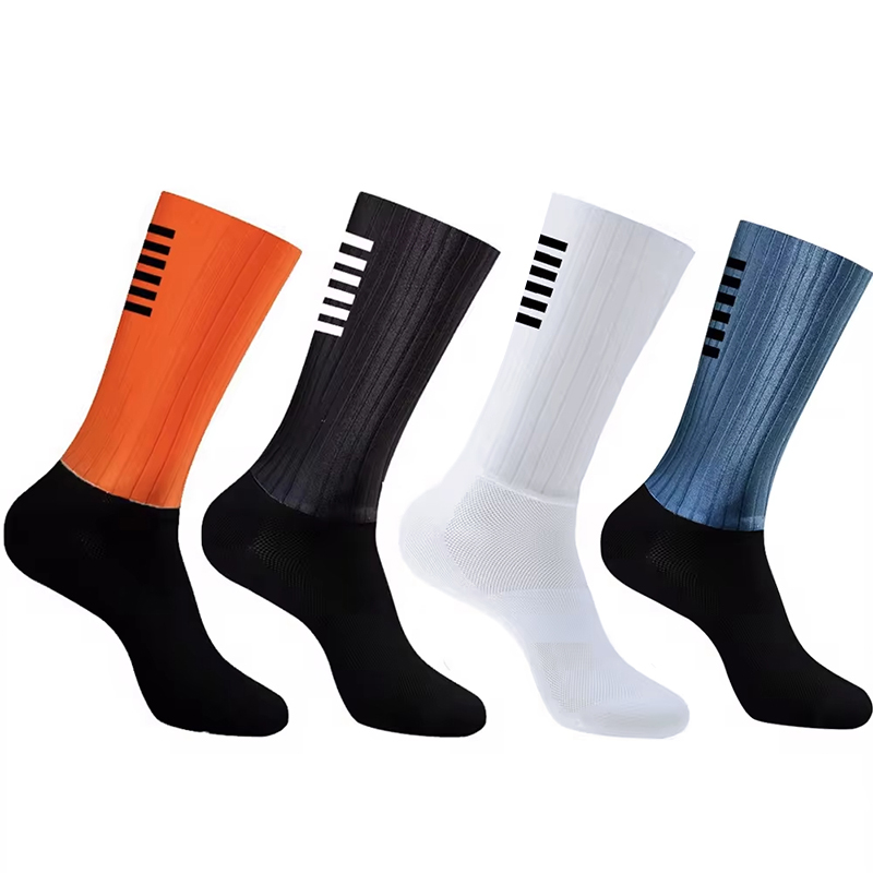 Sock Garter Men - ถุงเท้าจักรยานซิลิโคนแบบแอโร ป้องกันการลื่น สำหรับผู้ชาย ถุงเท้ากีฬา ถุงเท้าวิ่ง ถุงเท้าปั่นจักรยาน