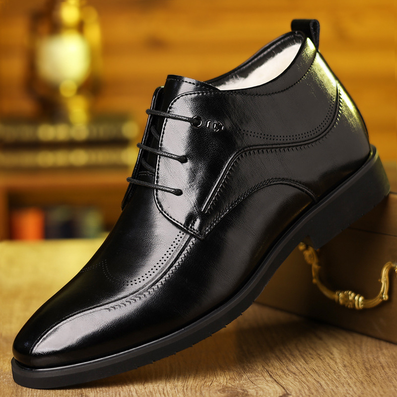 Men Formal Wear With Boots - ผู้ชายรองเท้าหนังฤดูหนาวกํามะหยี่หนาธุรกิจสวมใส่อย่างเป็นทางการวัยกลางคนและผู้สูงอายุรองเท้าสไตล์อังกฤษสบายๆรองเท้าผ้าฝ้าย