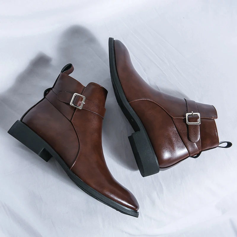 แฟชั่นผู้ชายชี้รองเท้าหนังอังก - Men Formal Wear With Boots บทวิจารณ์และราคา
