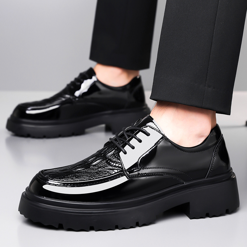 รองเท้าหนังผู้ชายสไตล์อังกฤษสำ - Formal Men Daily Wear Footwear บทวิจารณ์และราคา