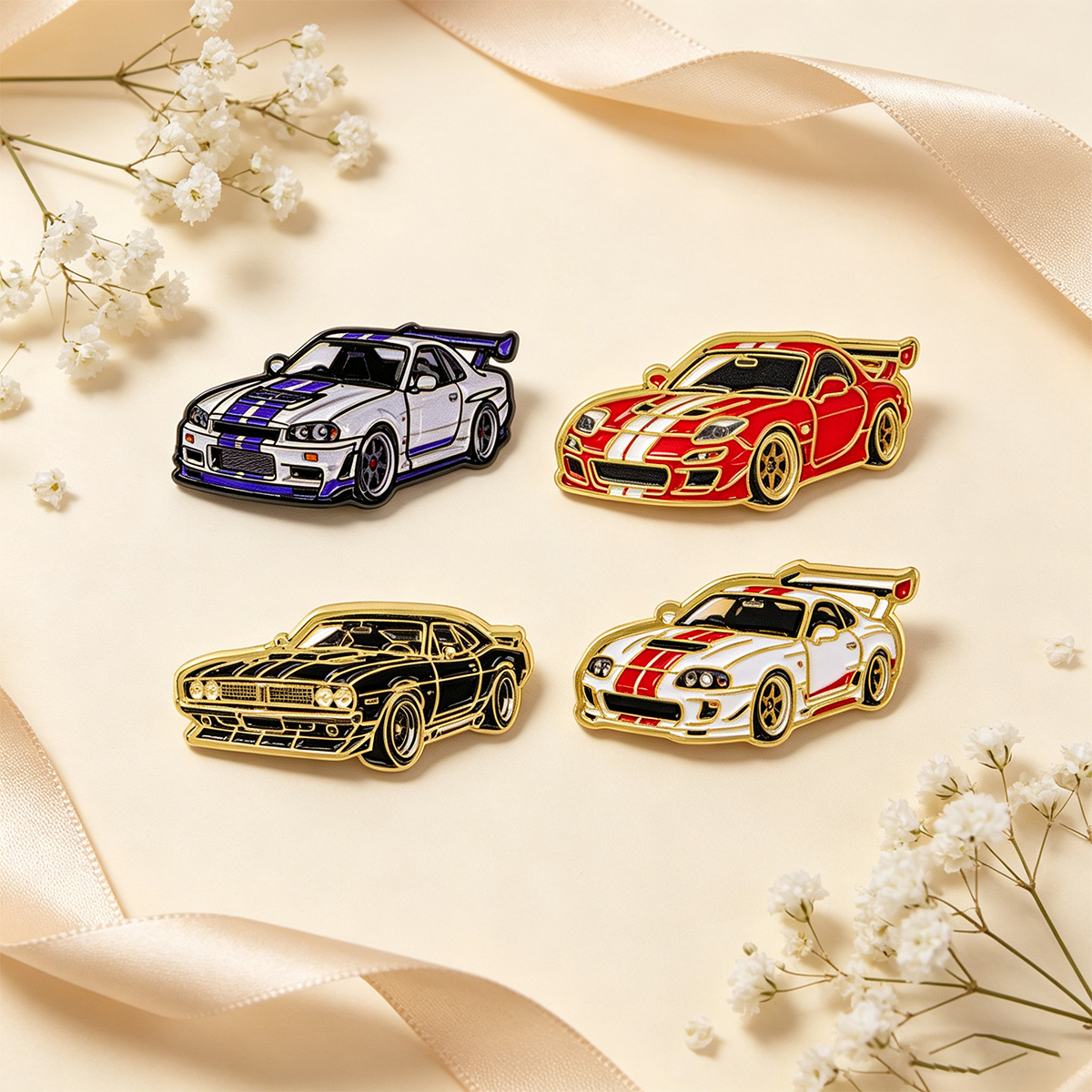 เข็มกลัดรถแข่ง 4 ชิ้น/ชุด สำหร - Tuxedo Lapel Pin บทวิจารณ์และราคา