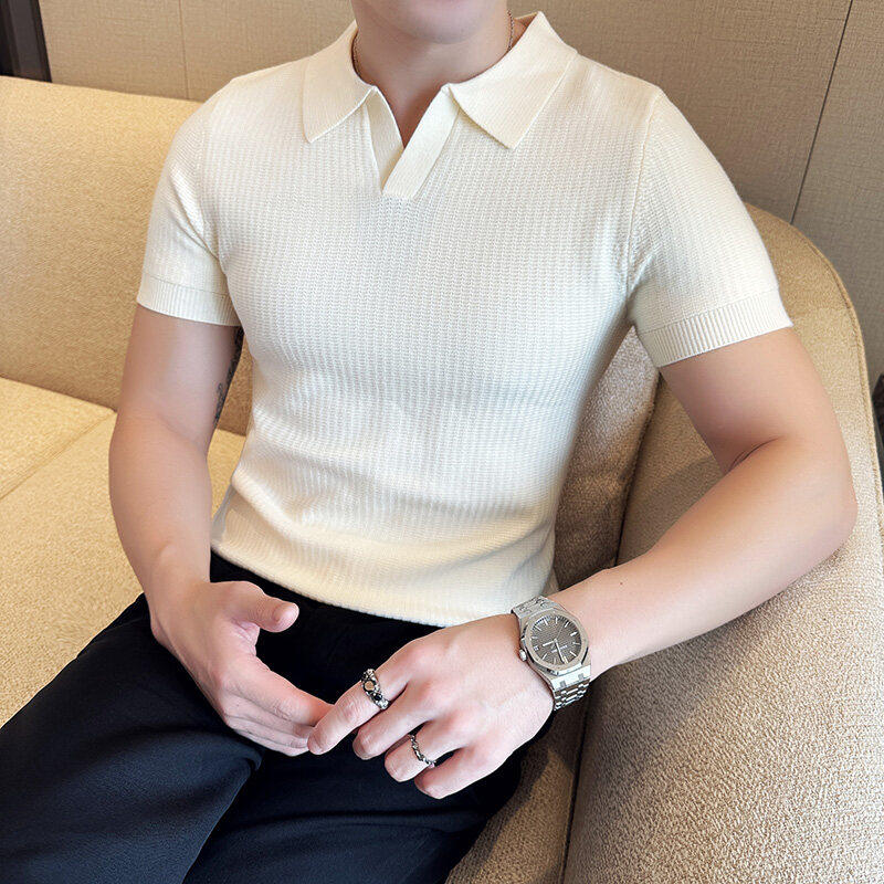 เสื้อสเวตเตอร์ถัก Jacquard ปกโ - Men Formal Wear Modern บทวิจารณ์และราคา
