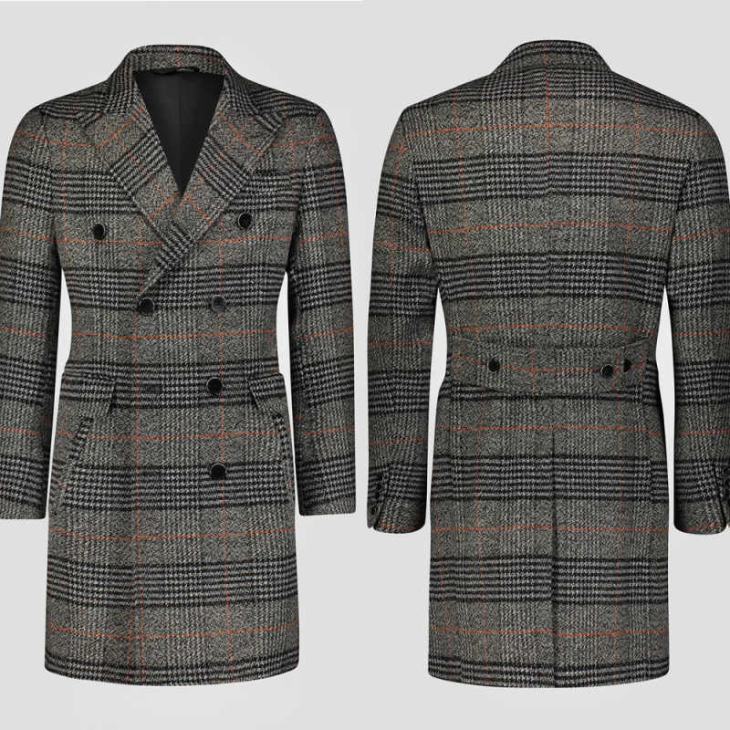 เสื้อโค้ทผู้ชายผ้าวูลผสมลายตาร - Men Formal Wear Modern บทวิจารณ์และราคา